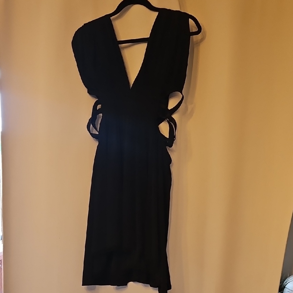Express Black Backless Dress With Side Cutouts